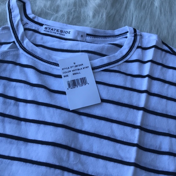 NWT Stateside Cutout Stripe SlubTee - Picture 3 of 5